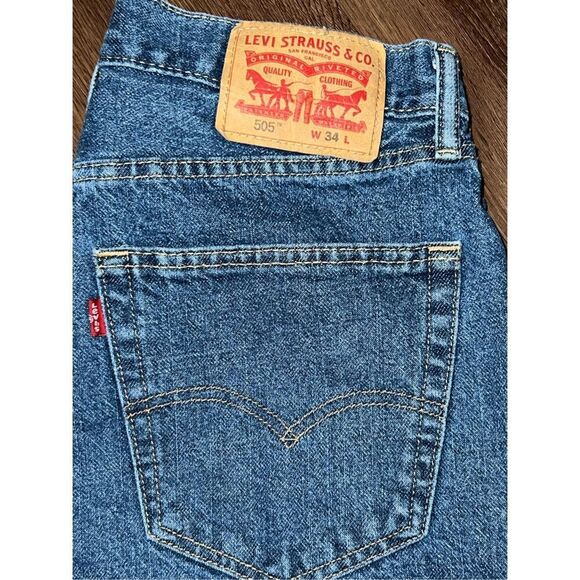 Mens Levis 505 Regular Fit Vintage Denim Shorts Jhorts Size 31 - Picture 3 of 6